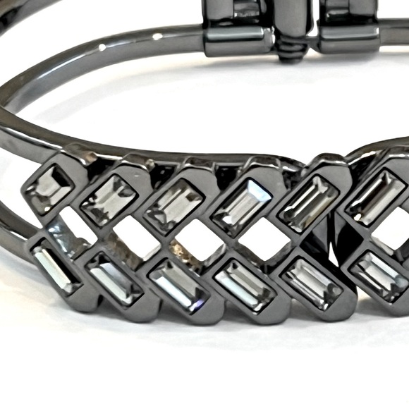 Coach Hinge Baguette Crystal Bangle Bracelet - Picture 2 of 5